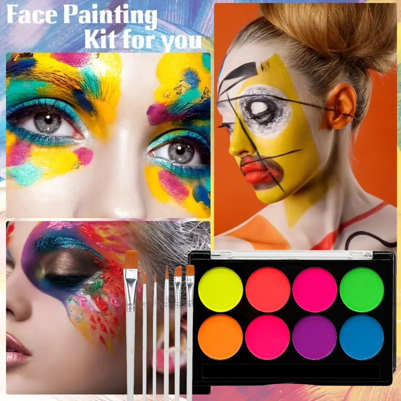 8 Color Water Face Paint Kit F - Cosplay Prop Paint ulasan dan harga