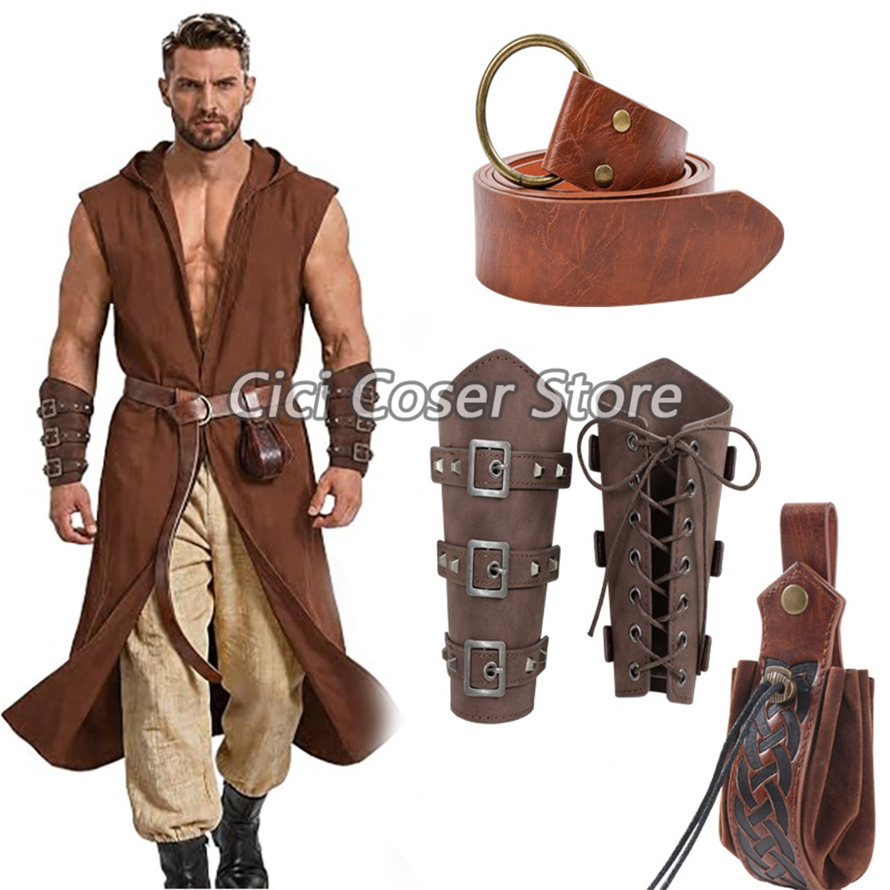 Medieval PU Leather Belt Brace - Cosplay Prop ulasan dan harga